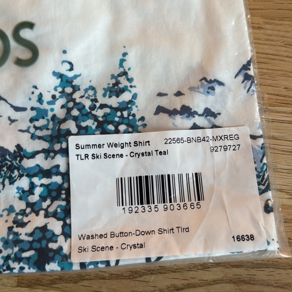 Bonobos Summer Weight Shirt Ski Scene-Crystal Teal in Sz Medium Tailored - Picture 3 of 8